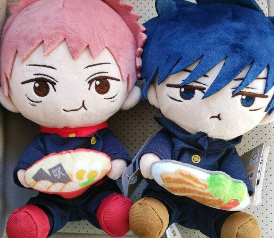 Plush Toy Taito | Jujutsu Kaisen Megumi Fushiguro & Yuji Itadori Eat Plush Set Taito